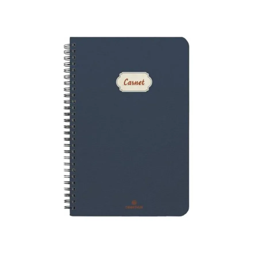 Oberthur Bali - Cahier de notes - reliure à anneaux métalliques - B6 (125 x 176 mm) - 100 feuilles / 200 pages - papier ivoire - doublé - couverture marine
