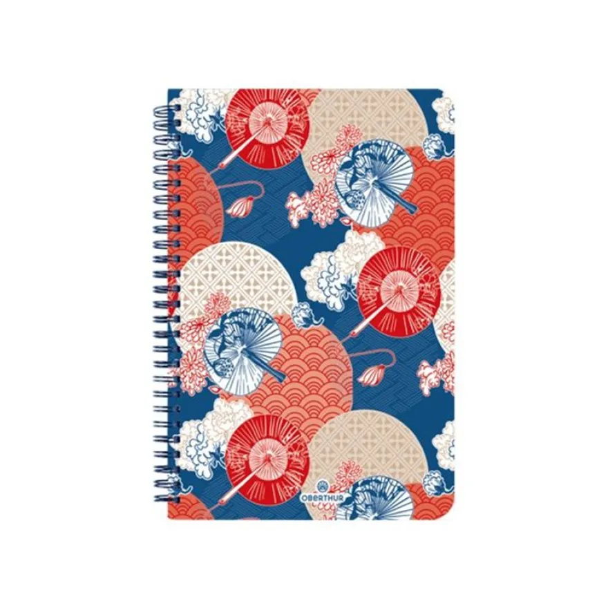 Oberthur Bali - Cahier de notes - fil-o - B6 (125 x 176 mm) - 100 feuilles / 200 pages - papier ivoire - doublé - couverture rouge