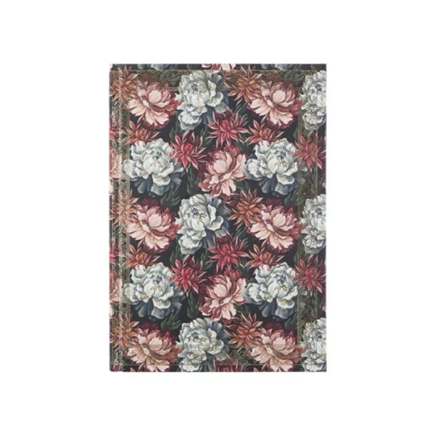 Oberthur Baroque - Cahier de notes - A5 (148 x 210 mm) - 100 feuilles / 200 pages - papier ivoire - doublé - fleurs - couverture rouge