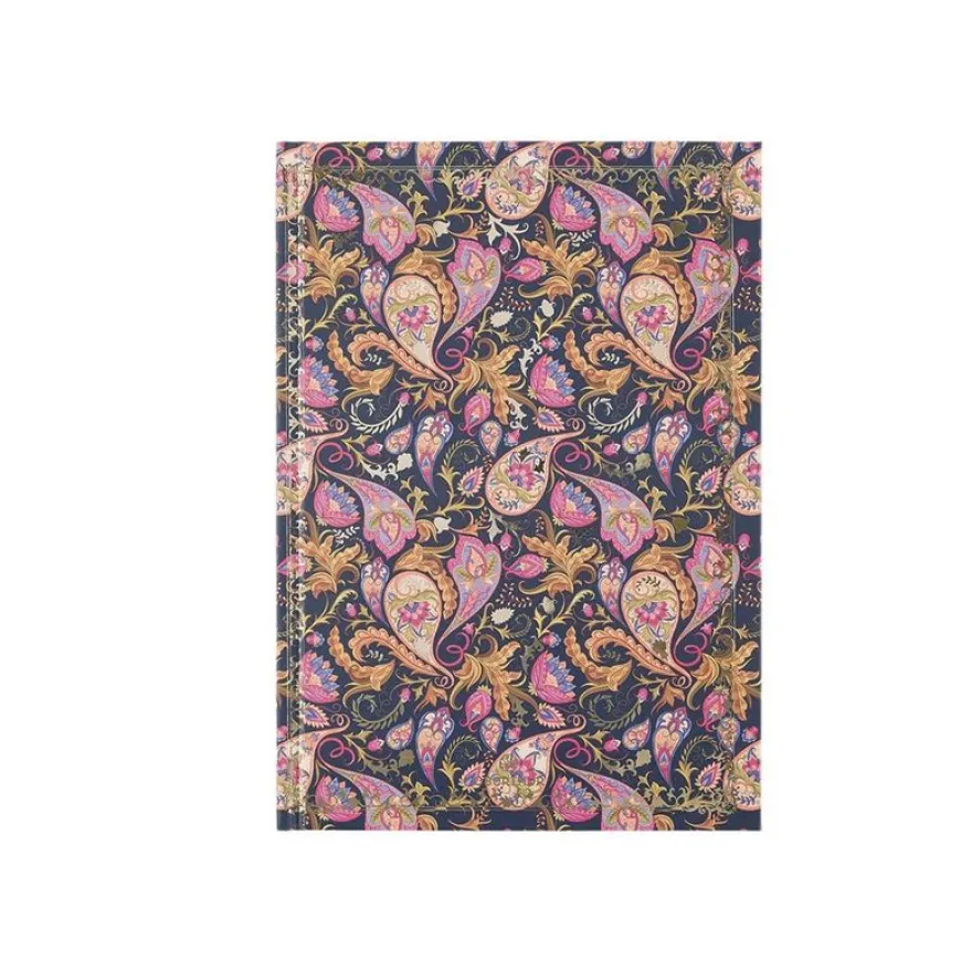 Oberthur Baroque - Cahier de notes - A5 (148 x 210 mm) - 100 feuilles / 200 pages - papier ivoire - doublé - pink paisley - couverture rose