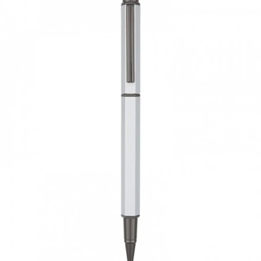 Oberthur Belgrade - Parure de stylo plume et roller - argent