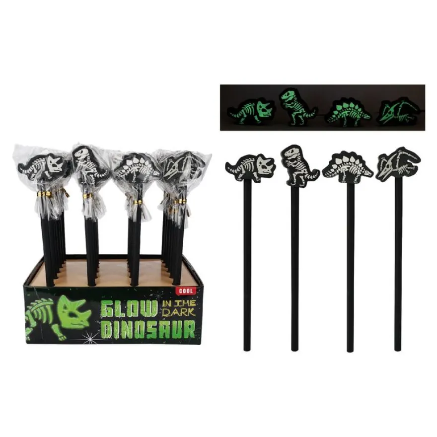 Oberthur Dino - Crayon embout gomme phosphorescent
