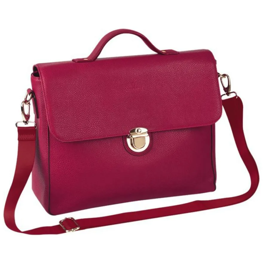 Oberthur Lady Bradford - Cartable rigide 2 compartiments - framboise - 29 x 11,5 x 36 cm