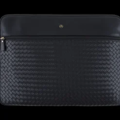 Oberthur Lisbonne - Housse Ordinateur 15,6'' Noir – Élégante et Protectrice, Mix-Matière Tressé/Lisse, Poche A4, Intérieur Mousse