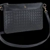 Oberthur Lisbonne - Sac Bandoulière Noir – Élégant en Mix-Matière Tressé/Lisse, Poche Avant Aimantée, Bandoulière Amovible