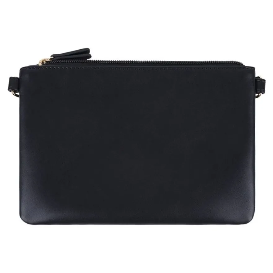 Oberthur Lisbonne - Sac Bandoulière Noir – Élégant en Mix-Matière Tressé/Lisse, Poche Avant Aimantée, Bandoulière Amovible
