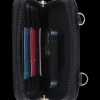 Oberthur Lisbonne - Sac Téléphone Noir – Petit Sac Bandoulière Élégant Mix-Matière, Porte-Monnaie Amovible, Range-Cartes Intégré