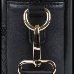 Oberthur Lisbonne - Sacoche Ordinateur 15,6'' Noir – Élégante et Fonctionnelle, Mix-Matière Tressé/Lisse, Sangle Trolley, Multiples Poches