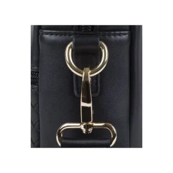 Oberthur Lisbonne - Sacoche Ordinateur 15,6'' Noir – Élégante et Fonctionnelle, Mix-Matière Tressé/Lisse, Sangle Trolley, Multiples Poches