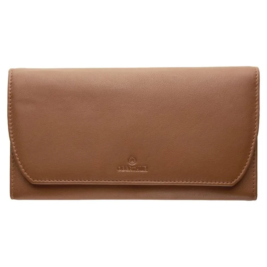 Oberthur London - Portefeuille compagnon cuir camel