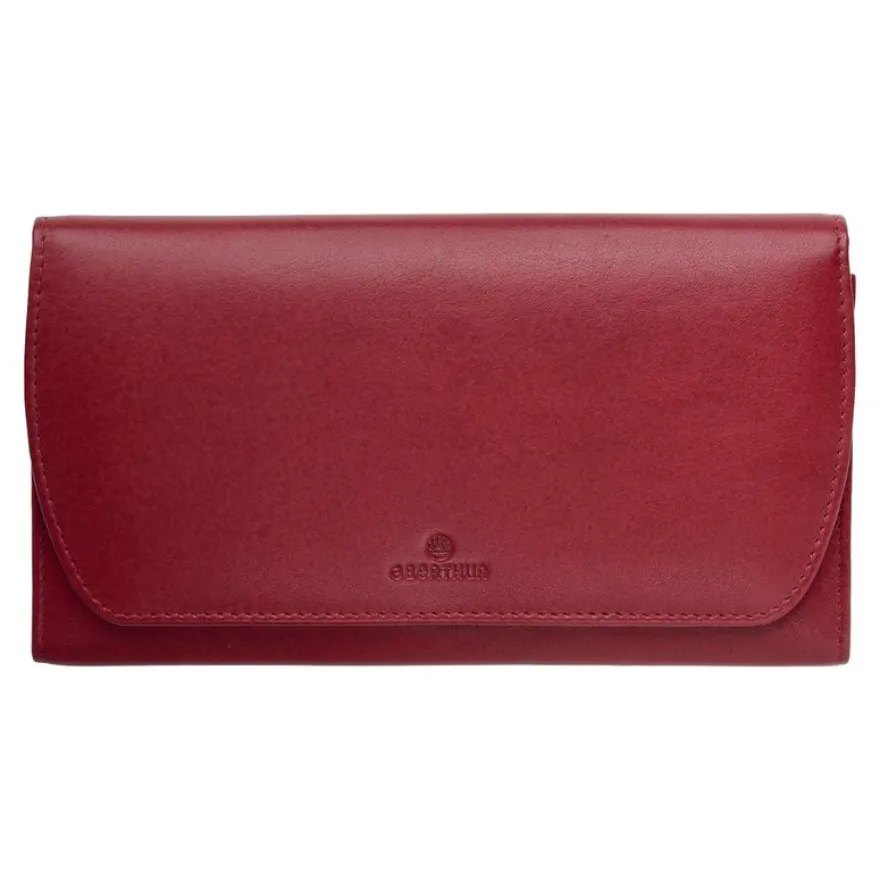 Oberthur London - Portefeuille compagnon cuir rouge