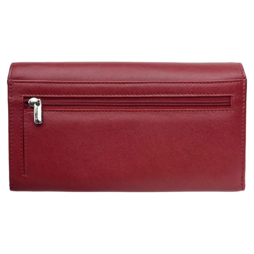 Oberthur London - Portefeuille compagnon cuir rouge