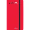 Oberthur Néa Flex 16 Pocket - Agenda - semainier - 89 x 165 mm - papier blanc - couverture rouge (pack de 6)