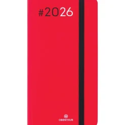 Oberthur Néa Flex 16 Pocket - Agenda - semainier - 89 x 165 mm - papier blanc - couverture rouge (pack de 6)