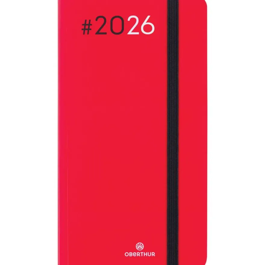 Oberthur Néa Flex 16 Pocket - Agenda - semainier - 89 x 165 mm - papier blanc - couverture rouge (pack de 6)