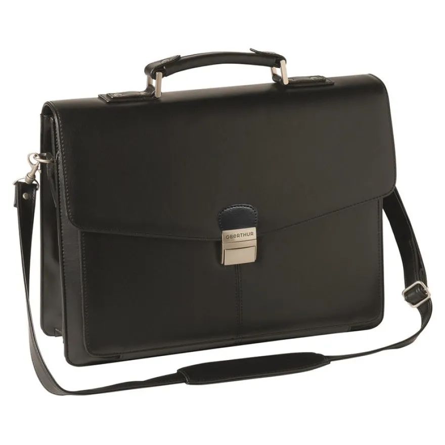 Oberthur Vancouver - Cartable rigide 2 compartiments - noir