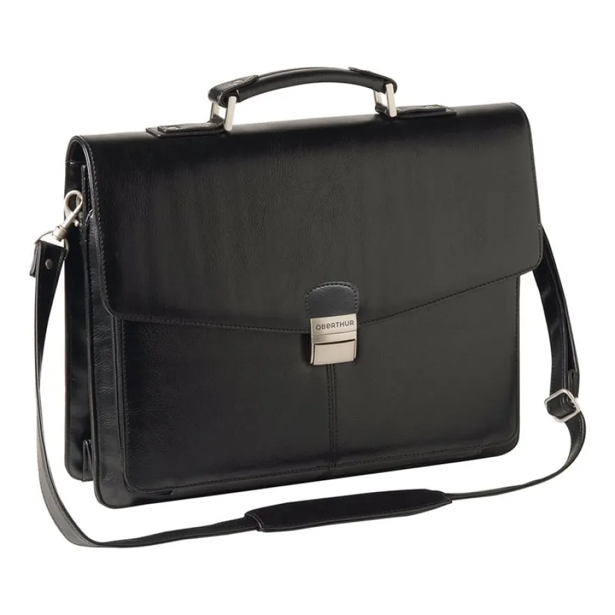 Oberthur Vancouver - Cartable rigide 3 compartiments - noir