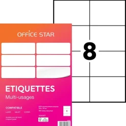 Office Star - 800 Étiquettes multi-usages blanches - 105 x 74 mm - réf OS43427
