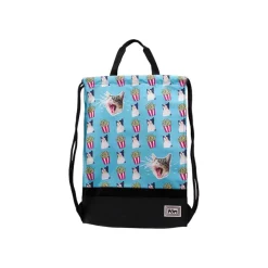Oh My Pop! Angry Cat - Sac à dos piscine cordon - 1 compartiment - turquoise - Karactermania