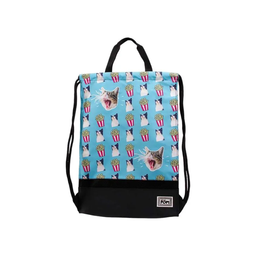 Oh My Pop! Angry Cat - Sac à dos piscine cordon - 1 compartiment - turquoise - Karactermania