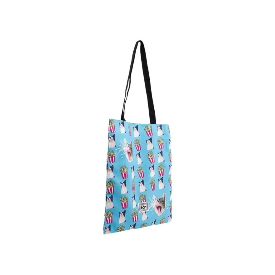 Oh My Pop! Angry Cat - Sac shopping - turquoise - Karactermania