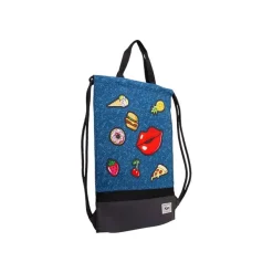 Oh My Pop! Patches - Sac à dos piscine cordon - 1 compartiment - bleu foncé - Karactermania
