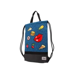 Oh My Pop! Patches - Sac à dos piscine cordon - 1 compartiment - bleu foncé - Karactermania