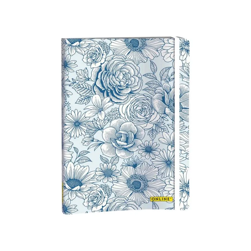Online - Bullet journal A5 - 72 pages - blue flowers