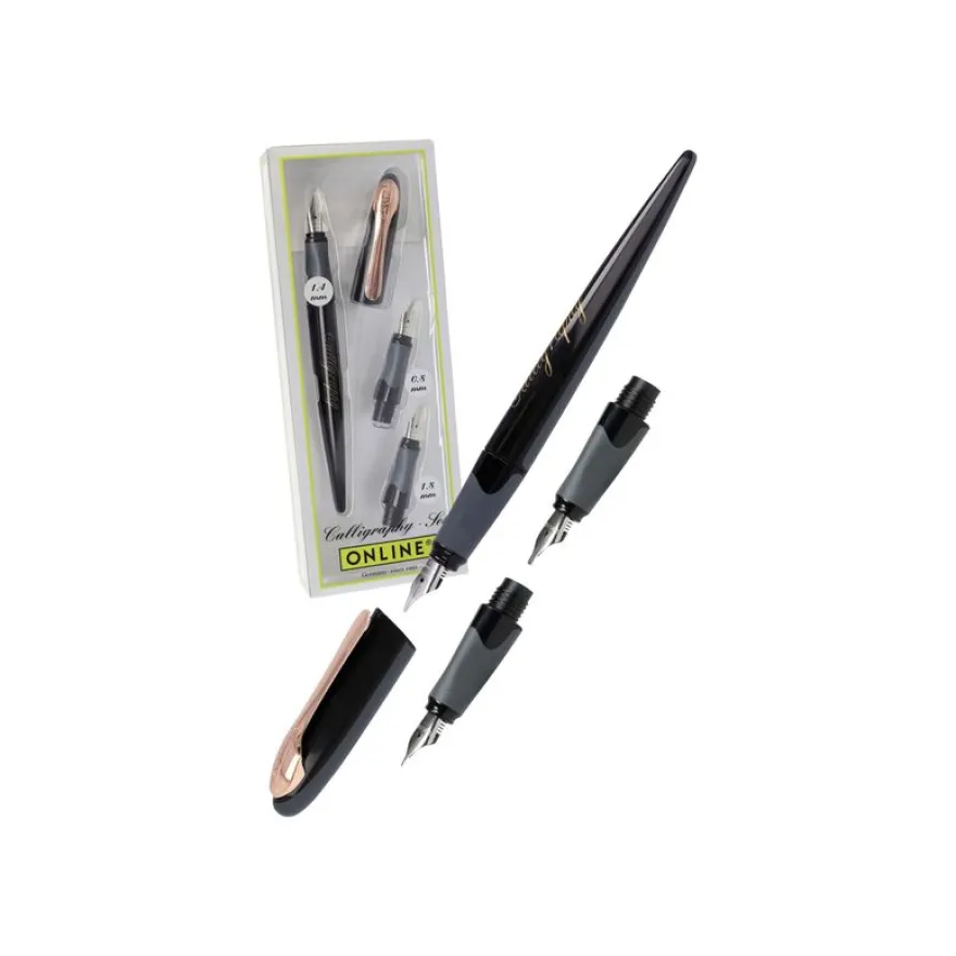 Online AIR Best Writer Calligraphy - Stylo plume bleu - black rose