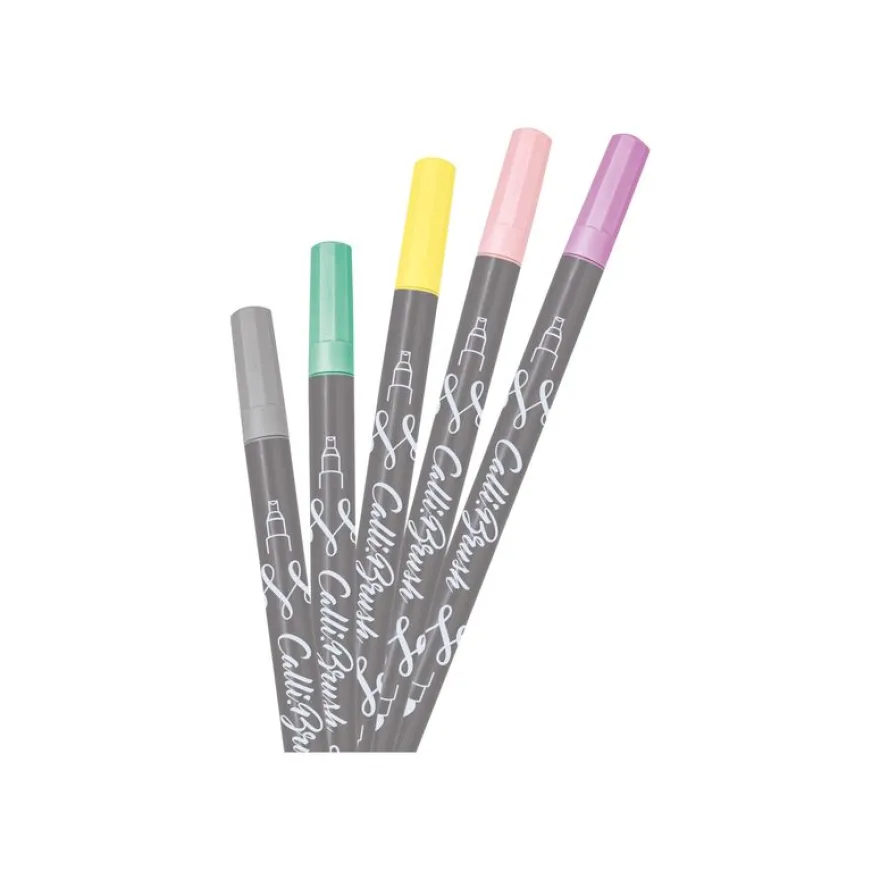 Online Calli.Brush Classic - 5 Feutres stylos pinceaux à double embout - couleurs pastels assorties