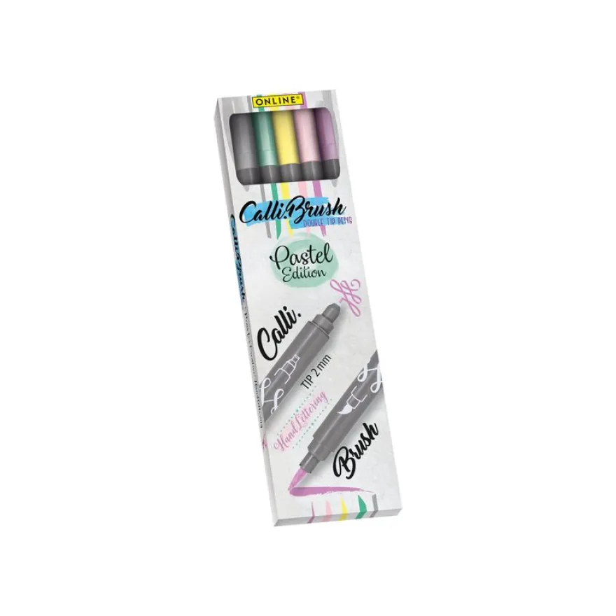 Online Calli.Brush Classic - 5 Feutres stylos pinceaux à double embout - couleurs pastels assorties