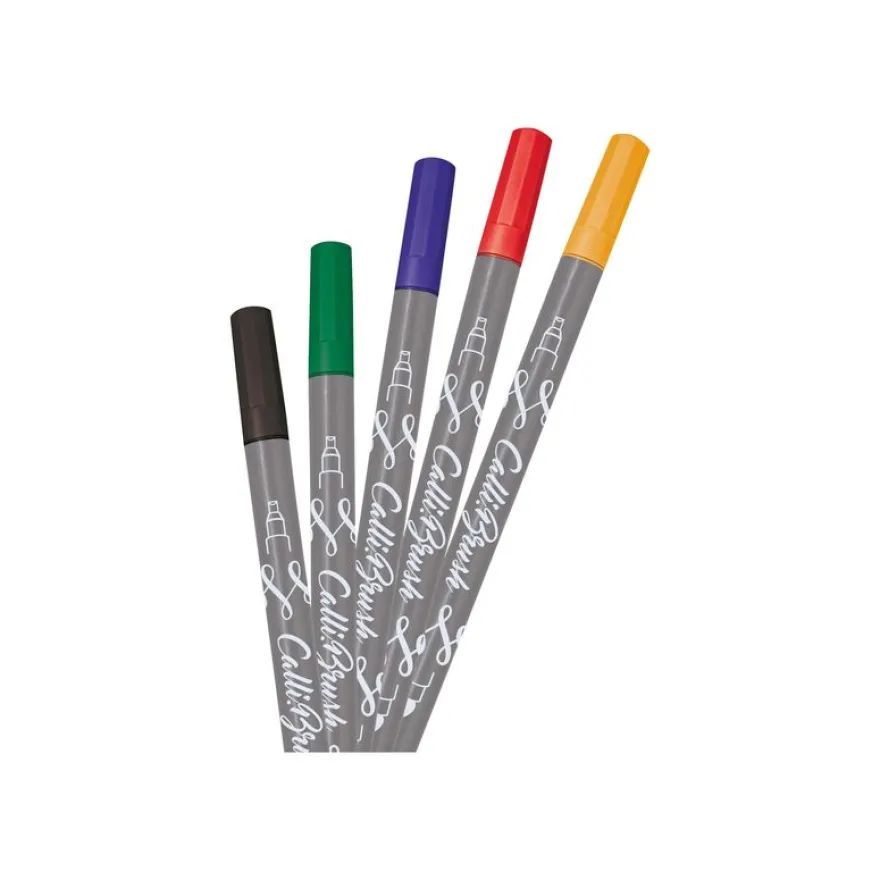 Online Calli.Brush Classic - 5 Feutres stylos pinceaux à double embout - couleurs classiques assorties