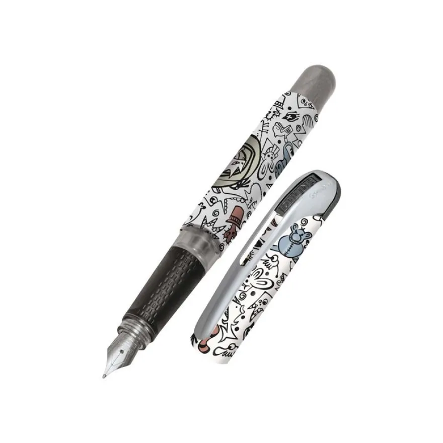 ONLINE College - Stylo plume - angry animals - bleu - 0.5 mm - pointe moyenne