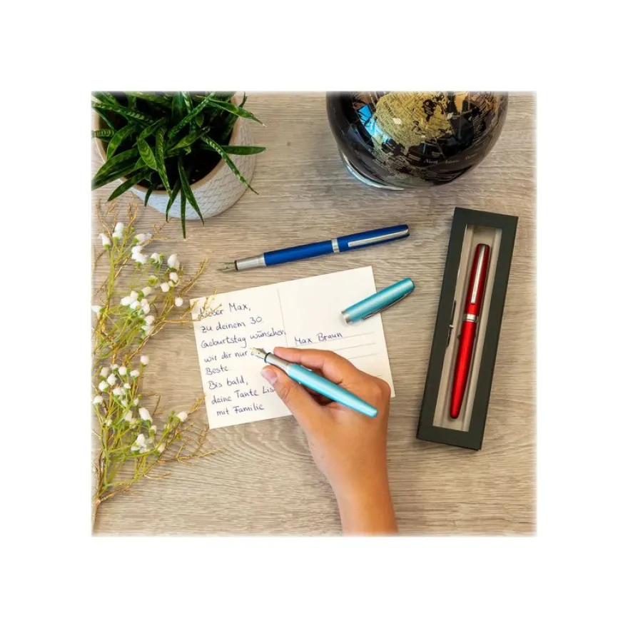 Online Eleganza - Stylo plume - turquoise satin
