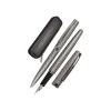 Online Eleganza Diamond - Parure de stylo à bille et stylo plume - titan (gris) - étui cuir