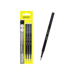 ONLINE magiXX - 3 Recharges pour roller effaçable - noir - 0.7 mm
