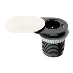 Otio - Coupe-circuit (encastrable) - recessed, sliding - CA 230 V - 3680 Watt - connecteurs de sortie : 1 (Type E, USB)