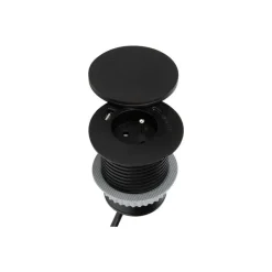 Otio - Plot de charge sans fil (encastrable) - + induction charger - CA 230 V - 3680 Watt - connecteurs de sortie : 1 - noir mat