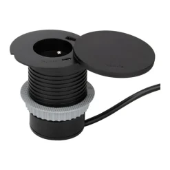 Otio - Plot de charge sans fil (encastrable) - + induction charger - CA 230 V - 3680 Watt - connecteurs de sortie : 1 - noir mat