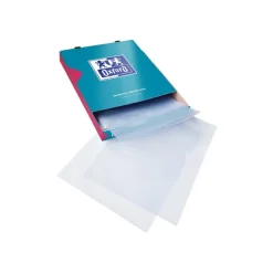 Oxford - 100 Pochettes coin - A4 - pour 25 feuilles - 15/100 - cristal lisse
