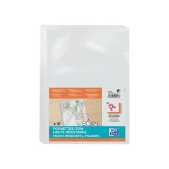 Oxford - 10 Pochettes coin - A4 - pour 25 feuilles - 15/100 - incolore