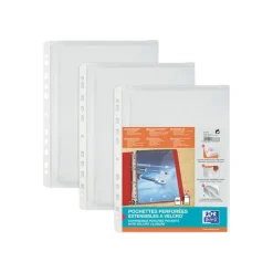 Oxford - 10 Pochettes perforées à velcro - extensibles - A4 - pour 130 feuilles