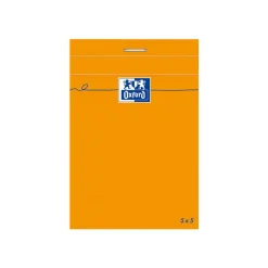 Oxford - Bloc notes - 7,4 x 10,5 cm - 160 pages - petits carreaux - 80G - orange