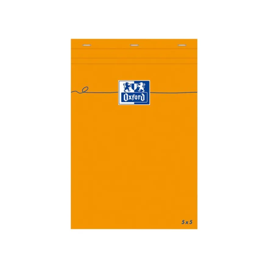 Oxford - Bloc notes - 8,5 x 12 cm - 160 pages - petits carreaux - 80G - orange