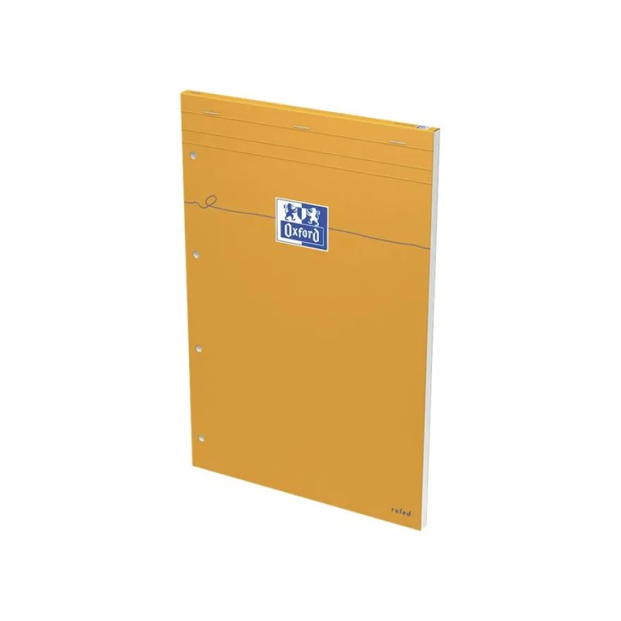 Oxford - Bloc notes - A4 + - 160 pages - ligné - 80G - perforé - orange