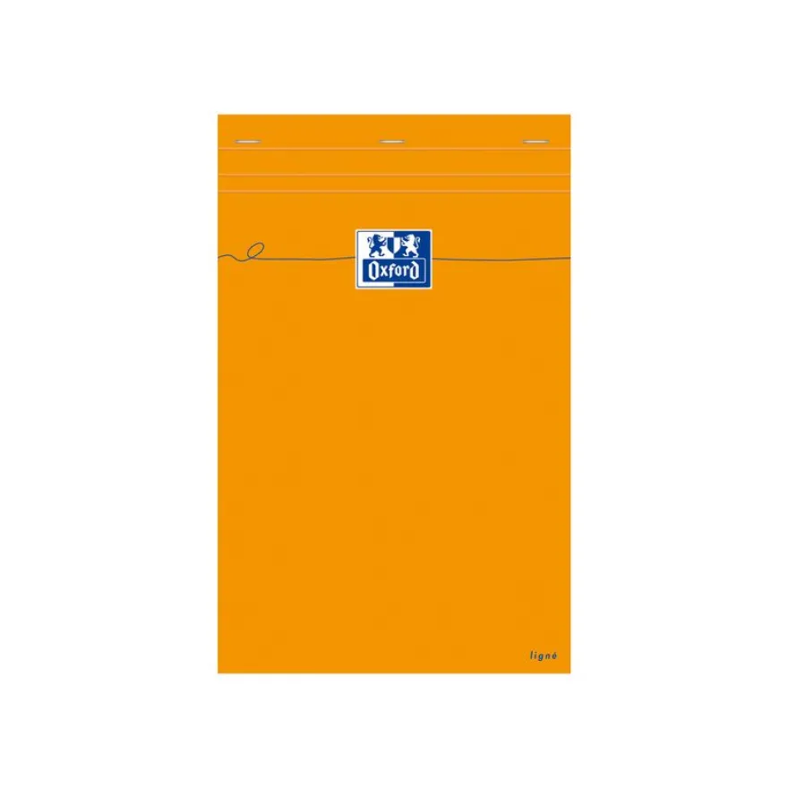 Oxford - Bloc notes - A4 + - 160 pages - ligné - 80G - perforé - orange