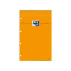 Oxford - Bloc notes - A4 + - 160 pages - petits carreaux - 80G - perforé - orange