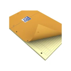 Oxford - Bloc notes - A4 + - 160 pages - ligné jaune - 80G - perforé - orange