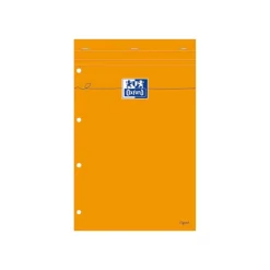 Oxford - Bloc notes - A4 + - 160 pages - ligné jaune - 80G - perforé - orange