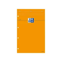Oxford - Bloc notes - A4 + - 160 pages - grands carreaux - perforé - orange